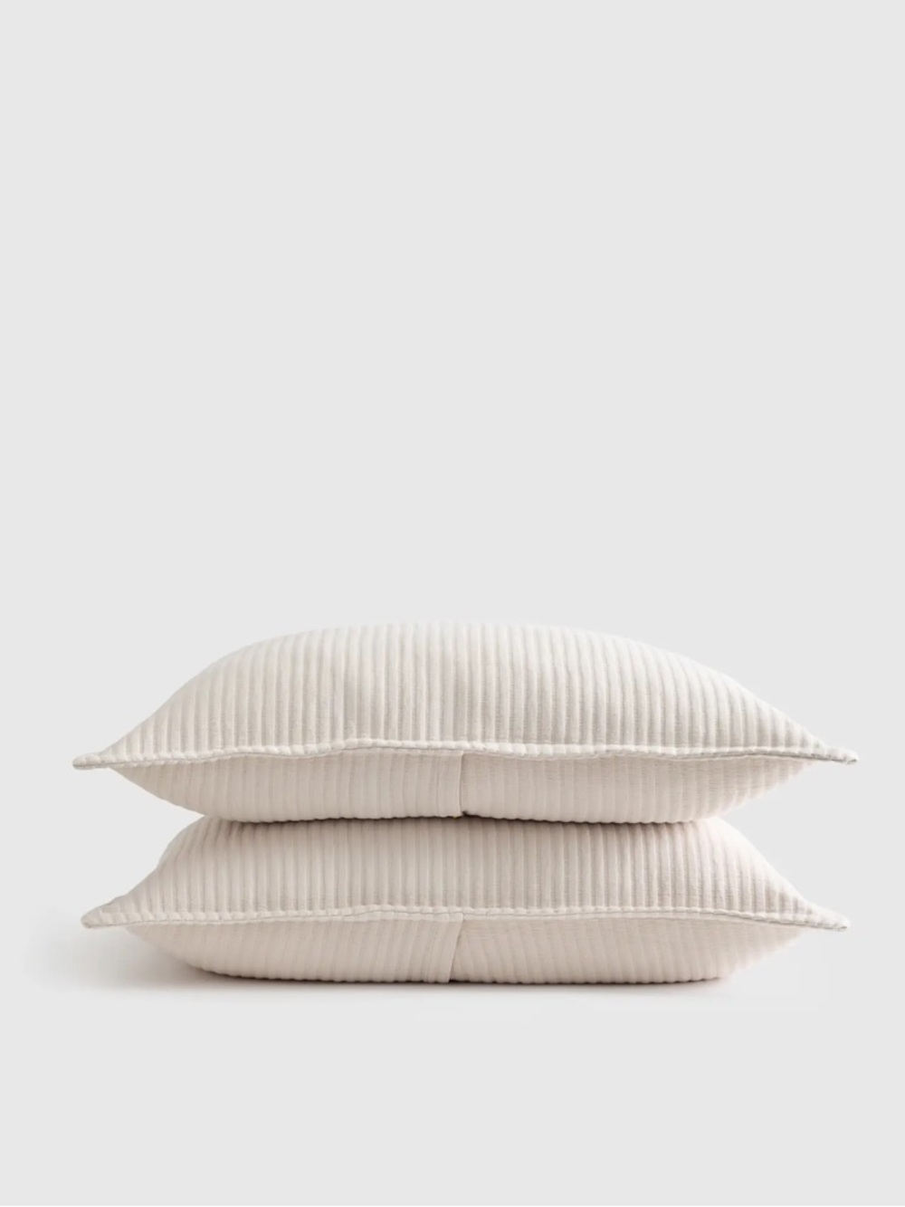 NWT QUINCE Organic Cotton Matelasse Sham Set Standard Natural 7216